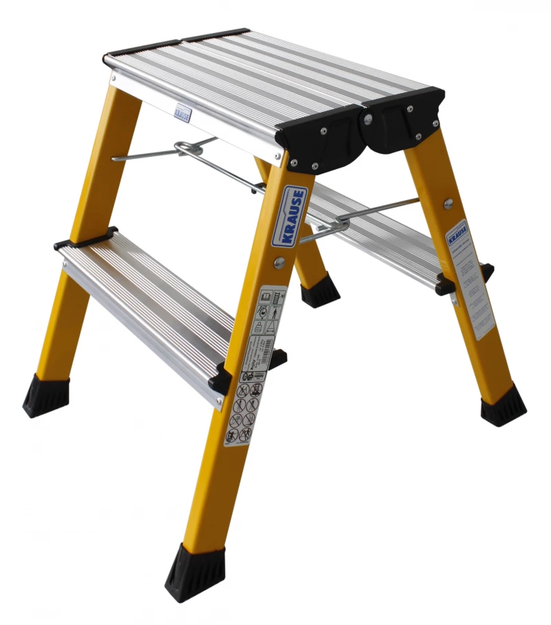 Krause „ROLLY“ DOPPEL-KLAPPTRITT GELB 2x2 STUFEN