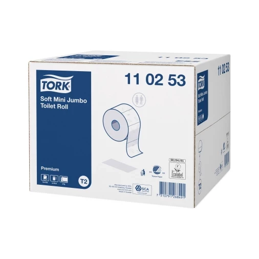 Tork Jumbo Toilettenpapier MINI 2 lagig - weiß - T2 (1 Packung = 12 Rollen )