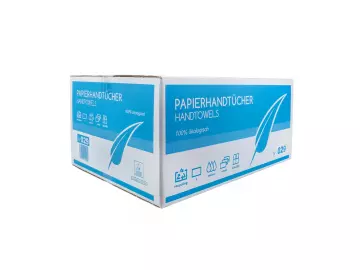 Handtuchpapier 1 lagig weiß ZZ Faltung 24x21 cm Karton