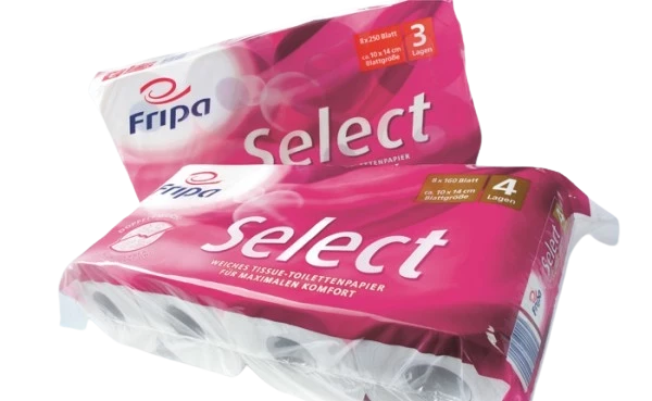 Toilettenpapier Select 4-lagig - hochweiss - 8x160 Blatt 48 Rollen