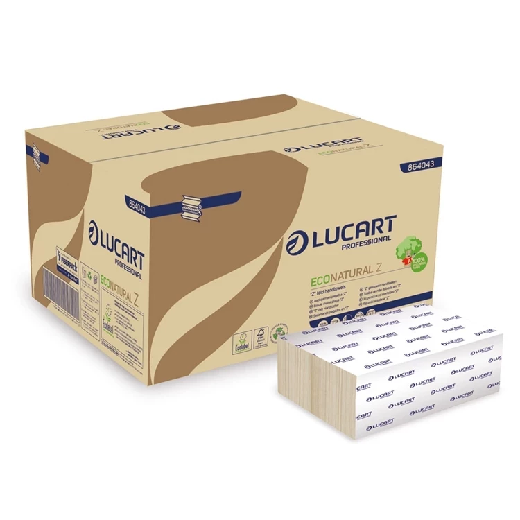 EcoNatural Papierhandtücher Z, 2 lagig, 22,5x24 cm - 3000 Blatt im Karton